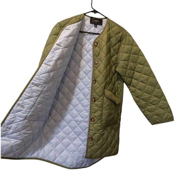 J.Crew Women's XS Reversible Greenwich Quilted Puffer Lightweight Jacket w/ Belt - Picture 9 of 12